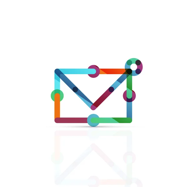 Símbolo de negocio de correo electrónico vectorial, o en el logotipo signo. Diseño lineal minimalista de iconos planos — Vector de stock