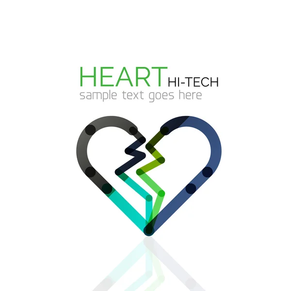 Логотип любовное сердце, абстрактная линейная геометрическая икона бизнеса — стоковый вектор