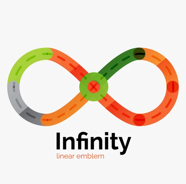 Vector infinity logo, flat colorful design — Stock Vector