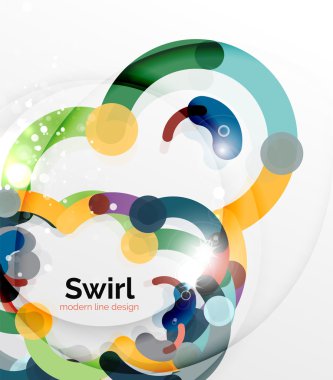 Renkli düz tasarım arka plan. Girdap ve daire beyaz çizgiler şeklinde