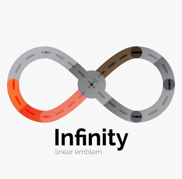 Logo infinito vettoriale, design piatto colorato — Vettoriale Stock