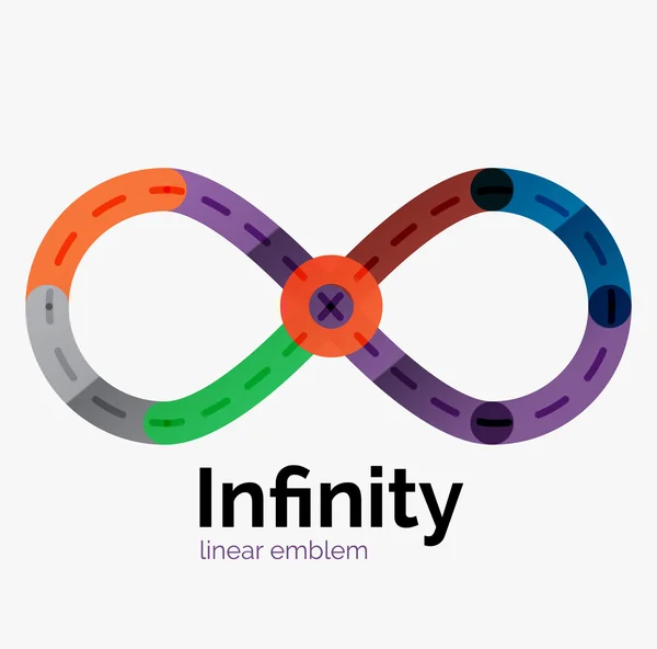 Logo infinito vettoriale, design piatto colorato — Vettoriale Stock