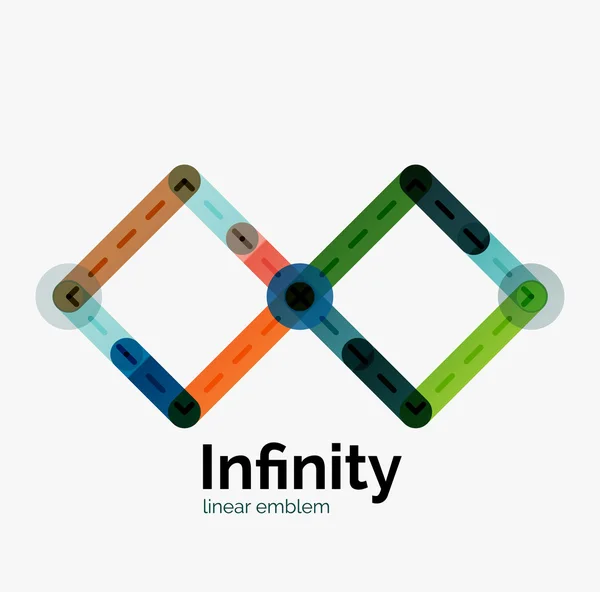 Vector infinity logotyp, platt färgglada design — Stock vektor