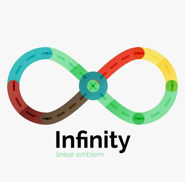 Vector infinity logo, flat colorful design — Stock Vector