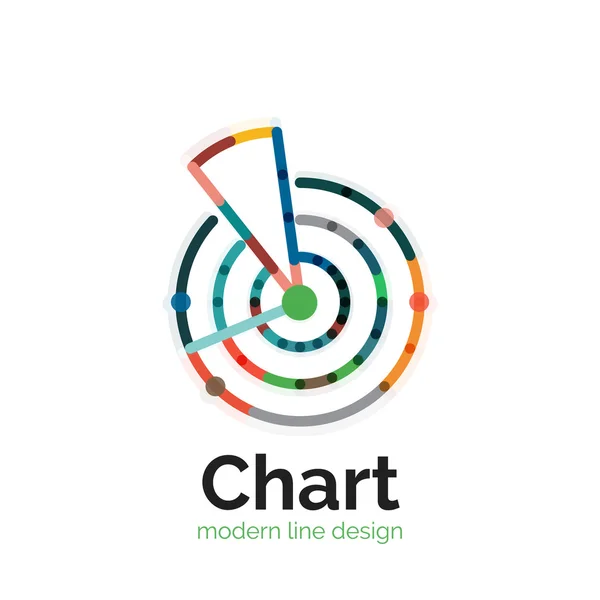 Tunn linje diagram Logotypdesign. Ikonen moderna färgglada platt diagramformatet — Stock vektor