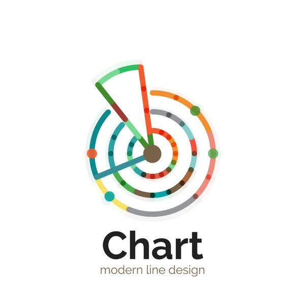 Tunn linje diagram Logotypdesign. Ikonen moderna färgglada platt diagramformatet — Stock vektor