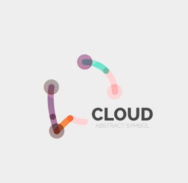 Düz doğrusal tasarım konuşma bulut logosunu görmeniz gerekir. Konuşma balonu, modern geometrik endüstriyel ince satırı simgesi