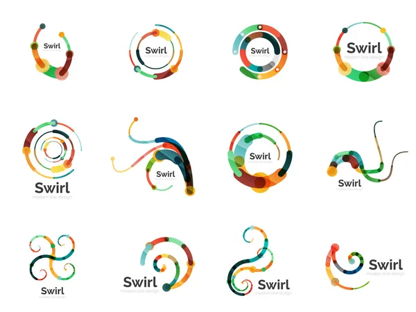 Vector swirl circle logo set — Stock Vector