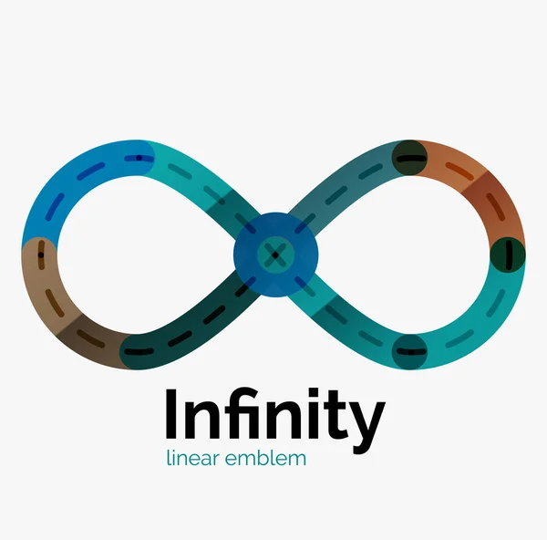 Vector infinity logotyp, platt färgglada design — Stock vektor