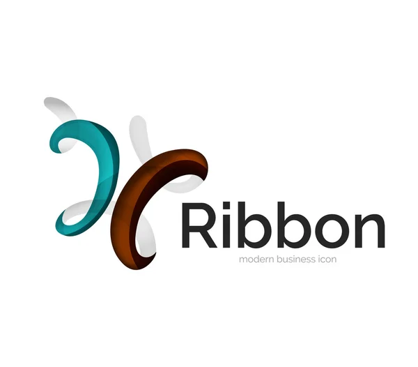 Modern vector ribbon logo — Stock Vector