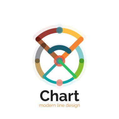 İnce bir çizgi grafik logo tasarımı. Grafik simge modern renkli düz stil