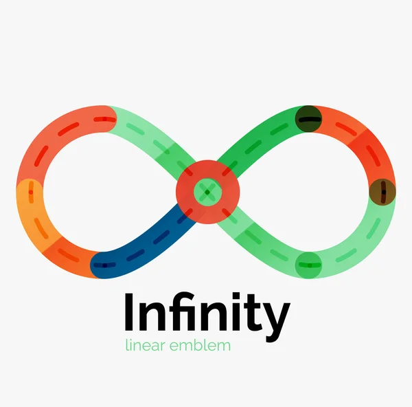 Vector infinity logo, flat colorful design — Stock Vector