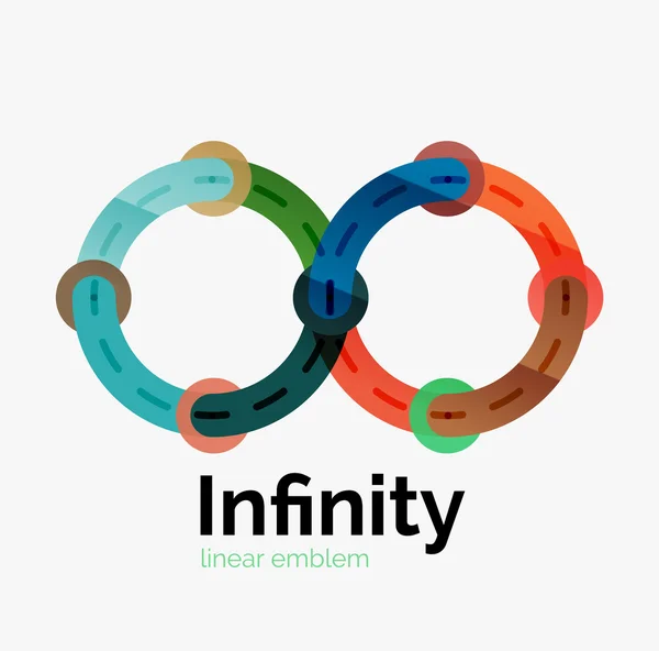 Vector infinity logotyp, platt färgglada design — Stock vektor