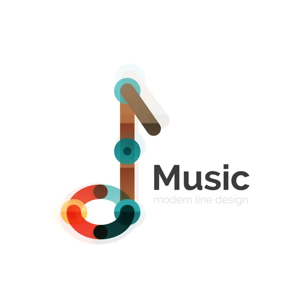 Логотип музичної ноти, плоский тонкий лінійний геометричний дизайн — стоковий вектор