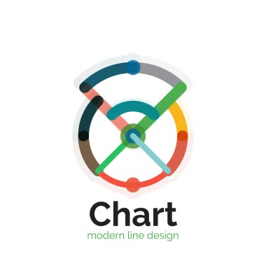 İnce bir çizgi grafik logo tasarımı. Grafik simge modern renkli düz stil