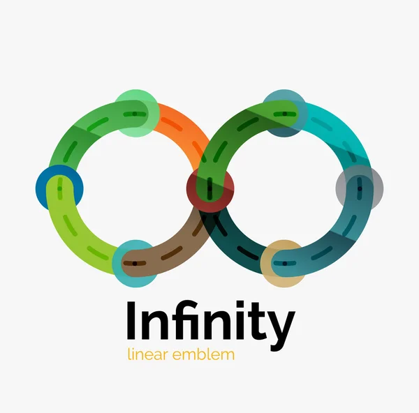 Vector infinity logo, flat colorful design — Stock Vector