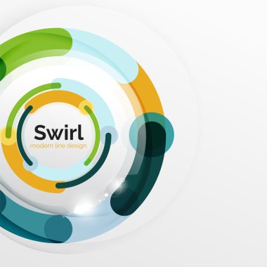 Renkli düz tasarım arka plan. Girdap ve daire beyaz çizgiler şeklinde