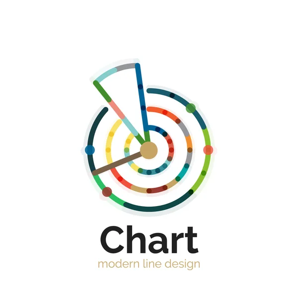 Tunn linje diagram Logotypdesign. Ikonen moderna färgglada platt diagramformatet — Stock vektor
