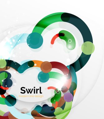 Renkli düz tasarım arka plan. Girdap ve daire beyaz çizgiler şeklinde