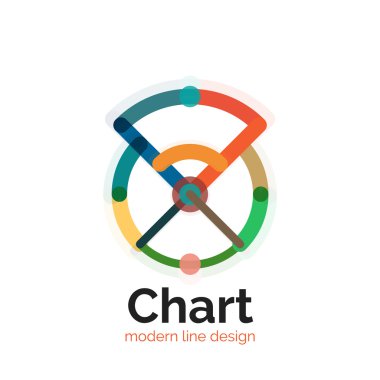 İnce bir çizgi grafik logo tasarımı. Grafik simge modern renkli düz stil