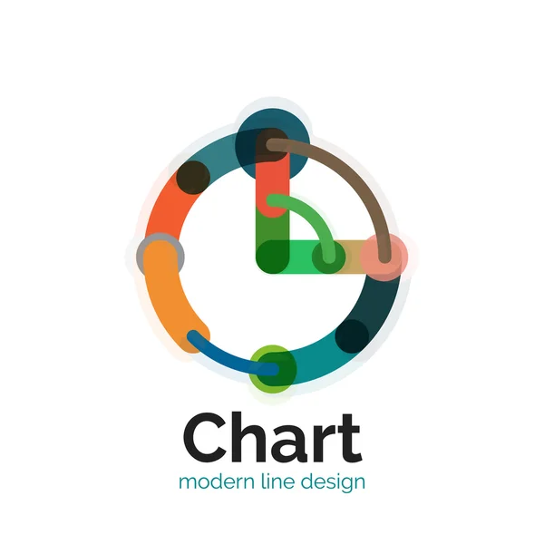 Diseño de logotipo de gráfico de línea delgada. Icono gráfico moderno estilo plano colorido — Vector de stock