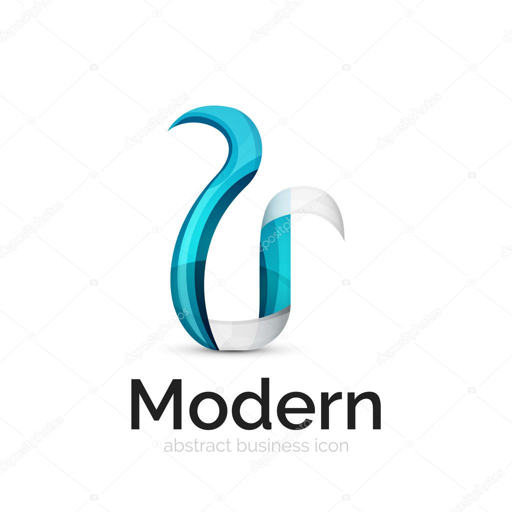 Ribbon swirl business vector logo