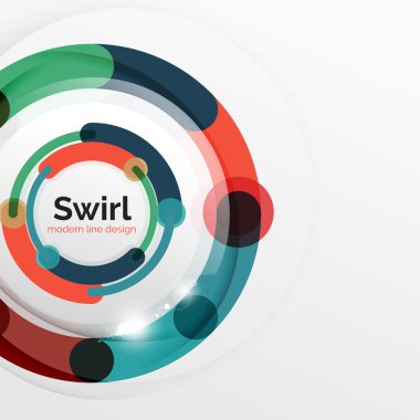 Renkli düz tasarım arka plan. Girdap ve daire beyaz çizgiler şeklinde