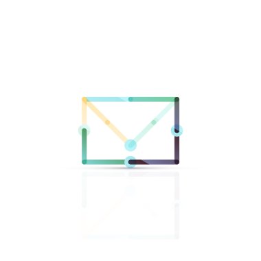 Vektör e-posta iş sembolü, ya da işaret logo. Doğrusal minimalist düz simgesi tasarım