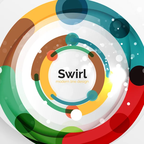 Renkli düz tasarım arka plan. Girdap ve daire beyaz çizgiler şeklinde
