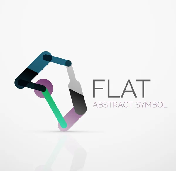 Logo - abstraktní minimalistický lineární plochý design. Obchodní hi-tech geometrický symbol, vícebarevné segmenty čáry — Stockový vektor