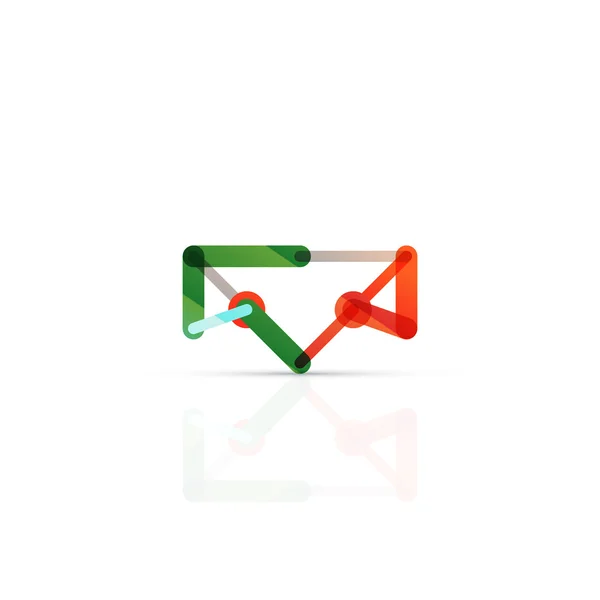 Símbolo do negócio do email do vetor, ou no logotipo do sinal. Design de ícone plano minimalista linear — Vetor de Stock