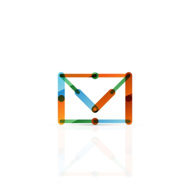 Vektör e-posta iş sembolü, ya da işaret logo. Doğrusal minimalist düz simgesi tasarım