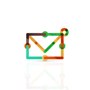 Vektör e-posta iş sembolü, ya da işaret logo. Doğrusal minimalist düz simgesi tasarım