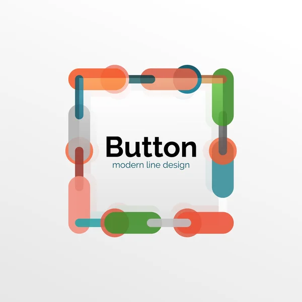 Thin line design geometric button, flat illustration — Stock Vector