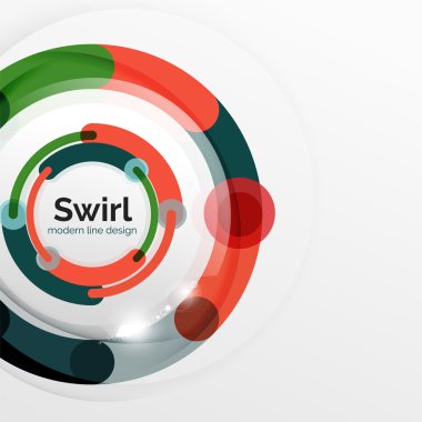Renkli düz tasarım arka plan. Girdap ve daire beyaz çizgiler şeklinde