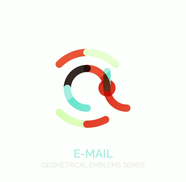 Símbolo do negócio do email do vetor, ou no logotipo do sinal. Design de ícone plano minimalista linear —  Vetores de Stock