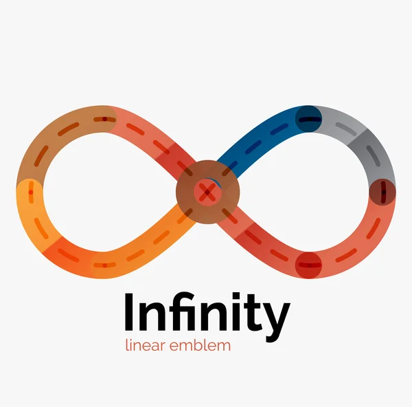 Vector infinity logotyp, platt färgglada design — Stock vektor