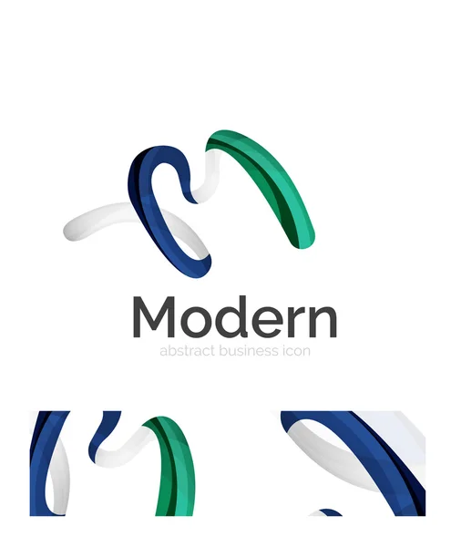 Astratto modello di logo del nastro vortice 3d con design di identità aziendale del biglietto da visita — Vettoriale Stock