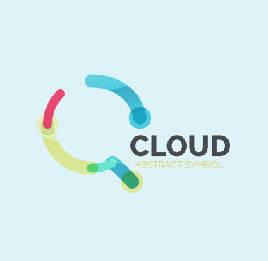 Düz doğrusal tasarım konuşma bulut logosunu görmeniz gerekir. Konuşma balonu, modern geometrik endüstriyel ince satırı simgesi