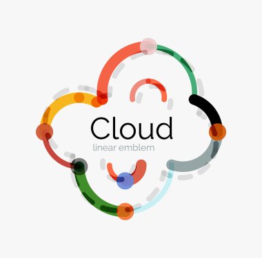 Düz tasarım bulut simgesi, arka plan