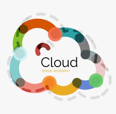 Düz tasarım bulut simgesi, arka plan