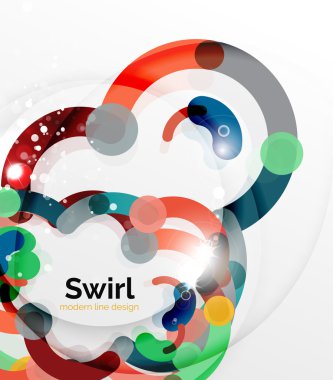 Renkli düz tasarım arka plan. Girdap ve daire beyaz çizgiler şeklinde