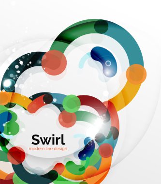 Renkli düz tasarım arka plan. Girdap ve daire beyaz çizgiler şeklinde