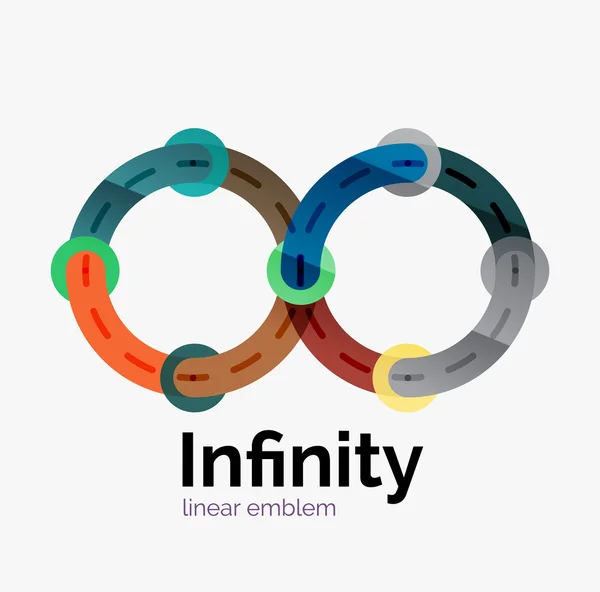 Vector infinity logotyp, platt färgglada design — Stock vektor