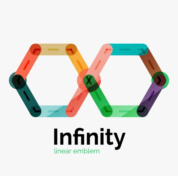 Vector infinity logotyp, platt färgglada design — Stock vektor