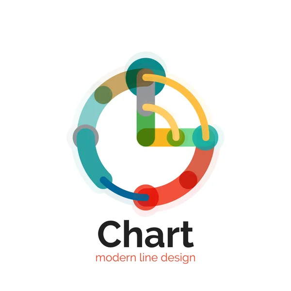 細い線グラフのロゴデザイン。グラフ アイコン モダンなカラフルなフラット スタイル — ストックベクタ