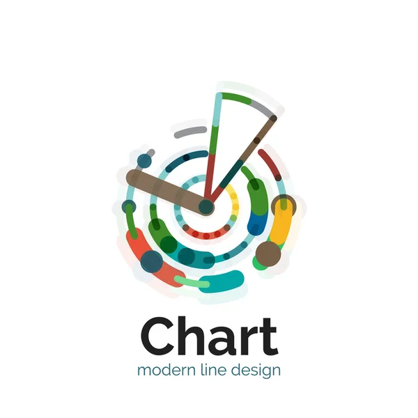 細い線グラフのロゴデザイン。グラフ アイコン モダンなカラフルなフラット スタイル — ストックベクタ