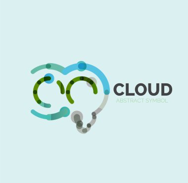 Düz doğrusal tasarım konuşma bulut logosunu görmeniz gerekir. Konuşma balonu, modern geometrik endüstriyel ince satırı simgesi