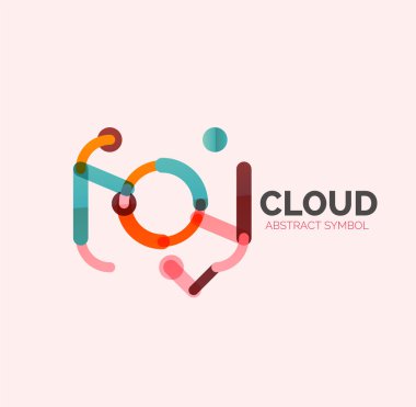 Düz doğrusal tasarım konuşma bulut logosunu görmeniz gerekir. Konuşma balonu, modern geometrik endüstriyel ince satırı simgesi