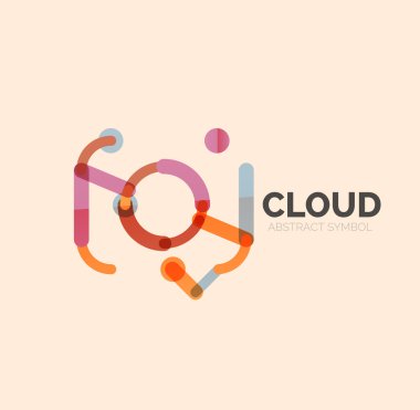 Düz doğrusal tasarım konuşma bulut logosunu görmeniz gerekir. Konuşma balonu, modern geometrik endüstriyel ince satırı simgesi